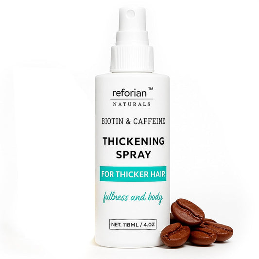 Biotin & Caffeine Hair Thickening Spray for Thinning Hair – Instant Volume in 60 Sec, Non-Sticky Root Lifter for Women & Men, Hair Growth Support, Color Safe, Silicone & Paraben Free, 4 oz