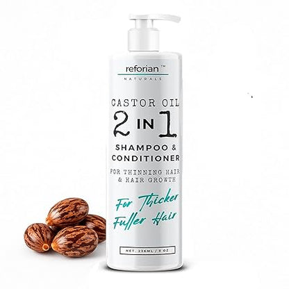 Castor Oil Hair Growth Shampoo & Conditioner 2-in-1 | Strengthen & Restore