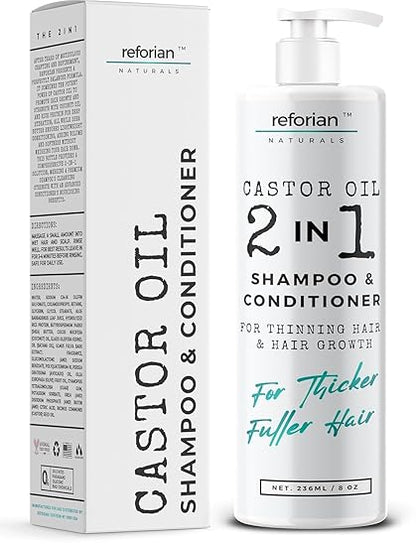 Castor Oil Hair Growth Shampoo & Conditioner 2-in-1 | Strengthen & Restore