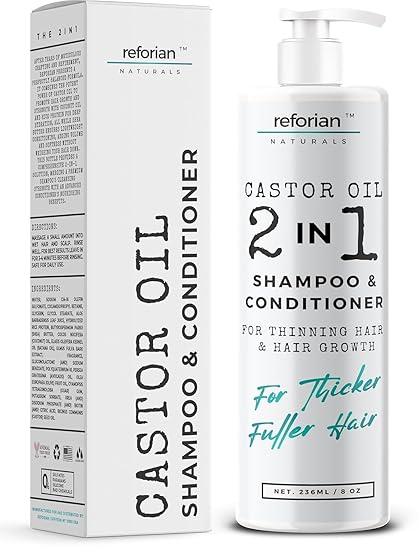 Castor Oil Hair Growth Shampoo & Conditioner 2-in-1 | Strengthen & Restore