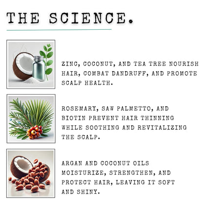 Anti Dandruff Shampoo for Men Tea Tree Oil Shampoo for Dandruff Treatment Natural Zinc Shampoo for Thinning Hair Thickening Shampoo for Men Hair Loss Mens Biotin Shampoo