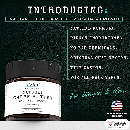 Chebe Butter for Hair Growth Products for Black Hair with Castor & Biotin Hair Butter for Hair Growth