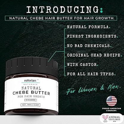 Chebe Butter for Hair Growth Products for Black Hair with Castor & Biotin Hair Butter for Hair Growth