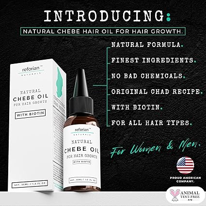 Chebe Oil for Hair Growth with Biotin With African Chebe Powder - Organic Hair Grease Tonic - Organic Rerowth Kibbeh African Oil
